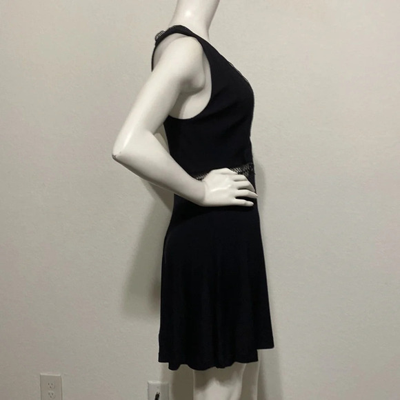 NBD Revolve Unforgiven Ribbed Lattice Dress Black Mini - Picture 8 of 10